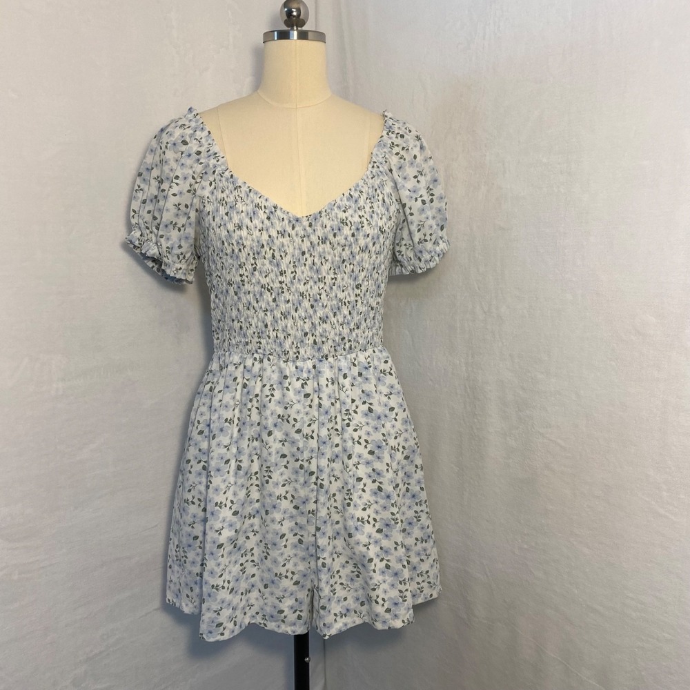 EnSemble Baby Blue M Floral Skort Off‎ Shoulder Flowy Picnic Park Sexy Feminine